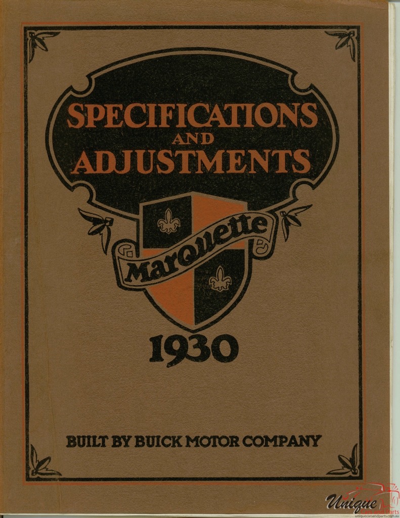 1930 Buick Marquette Specifications Booklet Page 34